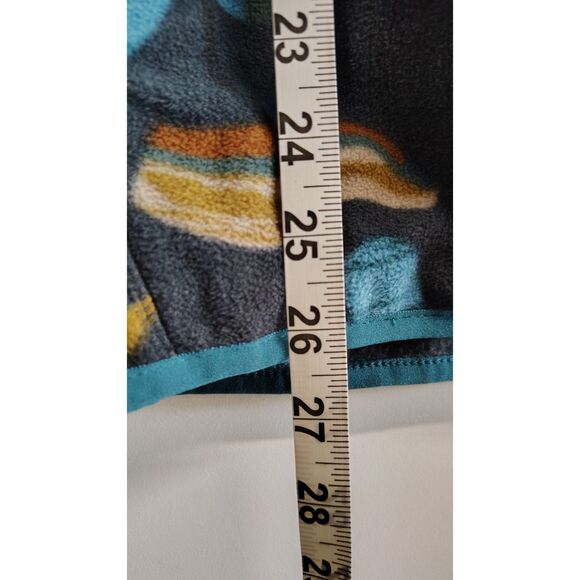 Eddie Bauer Men's Small Quarter Button Up Black Fleece Synchilla Patterned - Picture 7 of 7